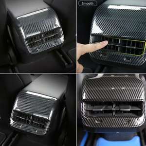 Couvre-ventilations en carbone mat pour Tesla Model 3 & Model Y, garniture de ventilation centrale arrière pour accessoires Tesla - Product Image 6