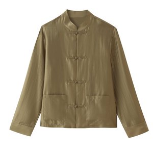 KAR&OT ZA <span class=keywords><strong>Camicia</strong></span> da <span class=keywords><strong>donna</strong></span> estiva 2026 nuova casual semplice a maniche lunghe girocollo in raso con nodo e bottoni 4786166 - Product Image 4
