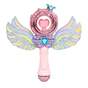 2023 New electric plastic kids toys with light and music magic fairy sticks toy With wings beauty Magic Wand Gift for Girl