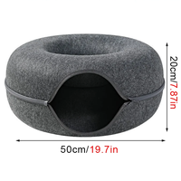 Tunnel pour chat moderne toutes saisons, forme donut semi-fermée, en feutre non tissé, interactif, lavable, respirant, fournitures pour animaux de compagnie