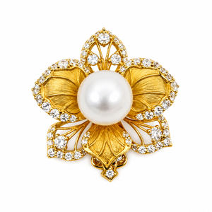 Pendentif Reine Sicilienne en Argent 925 Plaqué Or 18K avec Perle Edison Certifiée NGTC, Vente en Gros pour Anniversaire et Usage Quotidien Unisexe - UM Jewelry - Product Image 1