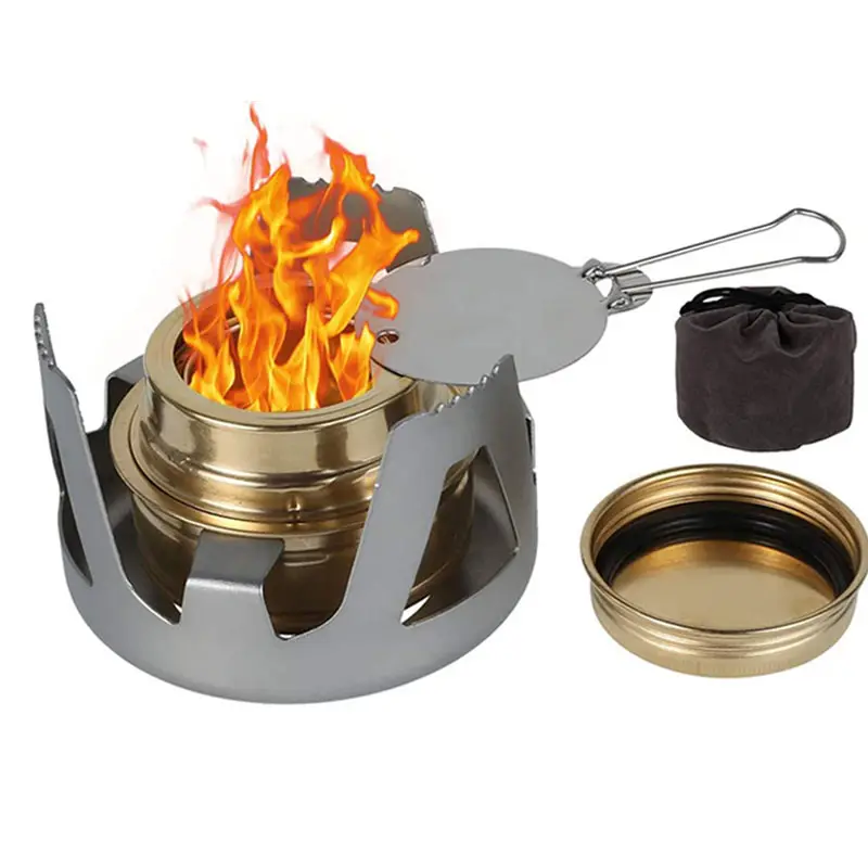 MOQ 1 Piece Golden Black Silver Green Bronze Aluminum Alcohol Stove Used With Pot For Sale