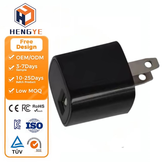 Wholesales Universal USA Plug Mini Travel Charger 5V 1A 5W Wall Charger Cube Single Port Box USB Power Adapter
