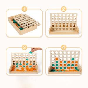 Montessori giocattoli in legno per bambini pensiero logico <span class=keywords><strong>giochi</strong></span> di formazione in legno 4 in fila pieghevole gioco da tavolo Set - Product Image 4