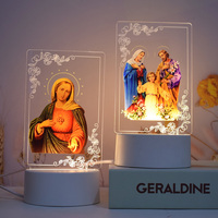 Objets Religieux Catholicisme Christianisme Cadeaux Chrétiens Produits Fête Célébration Cadeaux Lampe de Nuit 3D Éclairage