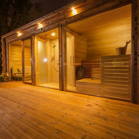 Ruang Sauna Spa Luar Ruangan Listrik Ramah Lingkungan Modern untuk Penggunaan Villa Kapasitas Dapat Disesuaikan (1-6 Orang) Konstruksi Kayu Solid