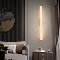 Applique Murale en Cuivre et Albâtre Style Minimaliste Créatif, Prix Usine, pour Hôtels d'Art, Décoration de Chevet, Luminaire Mural en Marbre