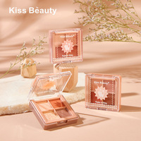 Палитра теней для век KISS BEAUTY Pocket Cat, четыре цвета, матовые Перламутровые тени для век земли, стойкие водостойкие