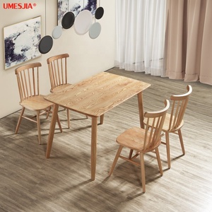 Bắc Âu Rắn Gỗ Bàn Ăn Thiết Lập Một Bảng Với Bốn Ghế <span class=keywords><strong>Windsor</strong></span> Ghế Tro Gỗ Phòng Ăn Bộ - Product Image 3