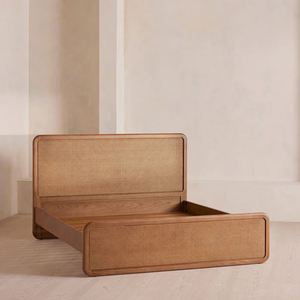Camas Modernas de Ratán con Estructura de Madera Maciza, Muebles de Dormitorio, Cama de Madera Tamaño King y Queen - Product Image 3