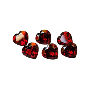 Vente en gros usine : Lot de pierres précieuses naturelles de grenat rouge, facettées en forme de cœur, calibrées, 3mm 4mm 5mm 6mm, pour la bijouterie - Product Image 1