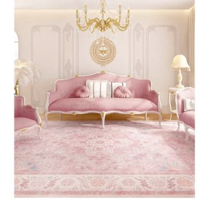 Tapis de salon de style <span class=keywords><strong>persan</strong></span>, imprimé de plantes et de fleurs, motif rose princesse, doux, facile d'entretien, pliable - Product Image 5