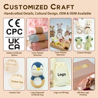 Lot de Cadeaux Souvenirs Bébé Naissance Peluches Animaux Amigurumi en Coton Fait Main Articles de Crochets Fournitures Peluches Porte-Clés Nouveau-Né