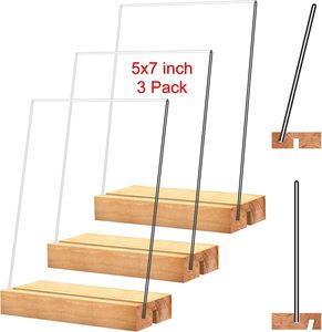 8,5X11 Soporte de mesa A4 A5 A6 Tamaños personalizados Acrílico Soporte de señal en forma de T con base - Product Image 2