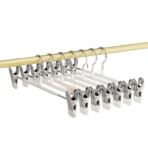 Trouser <b>Clips</b> Stainless Steel With <b>Clip</b> Wardrobe Hangers Clothing Storage Pants Skirt Hanger <b>Hook</b> Type Rectangle Shape - Product Image 1