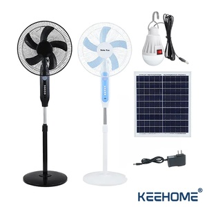 Keehome vente en gros ventilateur solaire 16 pouces 12W batterie au lithium ventilateur solaire domestique avec panneau solaire adaptateur domestique charge - Product Image 2