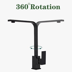 Vente en gros de <span class=keywords><strong>mitigeur</strong></span> d'évier carré en acier inoxydable 304 filigrane robinet de cuisine noir mat avec <span class=keywords><strong>bec</strong></span> pivotant pour montage sur pont - Product Image 4