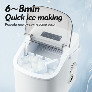 Xách tay 12kg/24h Cube Ice Maker Máy New Countertop có thể điều chỉnh với xử lý và Scoop nhựa nhà ở cho khách sạn - Product Image 2