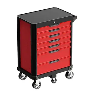 Yong Kang Heavy Duty Metal 7 Drawers Rolling Tool Cabinet For Garage Box Tool Trolley red Color Steel Tool Chest Work Bench