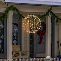 Guirlandes lumineuses sphériques de Noël pour l'intérieur et l'extérieur, IP44, pliables, 10 cm, 20 cm, 30 cm, 40 cm, 50 cm, boules décoratives suspendues avec structure en fer