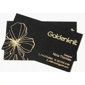 Factory Supplier Custom Matte Black Hot Gold Stamping Gift Reward Cards Luxury Greeting Cards