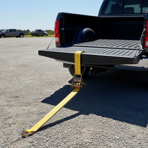 Sangles à cliquet 2 x 30 pieds, double crochet en J, résistance à la rupture de 1000 kg, sangle en polyester pour remorques, motos, fixation au toit de voiture - Product Image 2