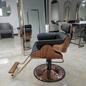 Châu Âu Phong Cách Phổ Biến Bán Buôn Vẻ Đẹp Hiện Đại Salon Nội Thất Đen/Xám Thợ Cắt Tóc Ghế Để Bán - Product Image 4