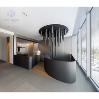 Comptoir de réception de spa en pierre artificielle de forme diamant rétroéclairé brillant, écologique, pour hôtel et centre commercial, blanc
