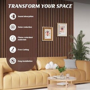 Paneles Acústicos de Madera Natural Ahumada Oscura para Interiores, Absorbentes de Sonido, 2400*600mm, Akupanels con Ventaja Acústica - Product Image 4