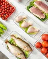 Conteneur de stockage alimentaire multi-tailles en plastique PET sans BPA, empilable, hermétique, moderne, étanche, de qualité alimentaire, léger