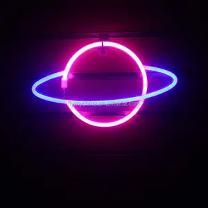 Planet Tanda Neon Lampu Neon untuk Dekorasi Dinding Halloween Dekorasi Led Tanda untuk Dekorasi Ruang Estetika USB/Bertenaga Baterai Planet