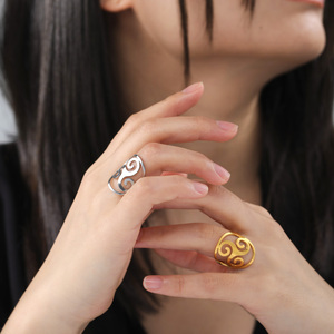 Anillos Ajustables de Acero Inoxidable Myshape para Mujer, Anillo <span class=keywords><strong>Triskele</strong></span> Triskelion, Amuleto de Triple Espiral, Joyería Irlandesa Vintage, Regalo - Product Image 4