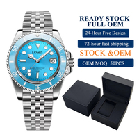Montre-bracelet mécanique Miyota pour homme avec logo personnalisable, boîtier en acier inoxydable, aiguilles de 20 mm, verre saphir, étanche, fournisseur OEM