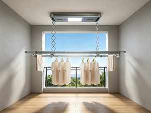 Intelligent Multifunctional LED Lighting Electric <b>Drying</b> <b>Rack</b> with Heating Foldable Design Remote Control for Balcony Indoor Use - Product Image 4