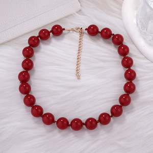 Collana di Perline in Plastica Fatta a Mano, Versatile e Personalizzata, Stile Semplice, Lusso Leggero, Trendy, Casual, Multicolore - Product Image 4
