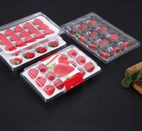 Fabricant de boîtes de fruits en plastique PET transparent de qualité alimentaire, plateau d'emballage de fraises pour ferme, supermarché
