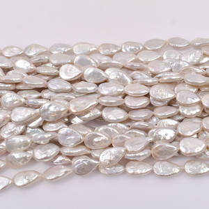 Perlas Keshi Naturales Barrocas de 9-14 mm, Perlas de Agua Dulce con Forma de Gota de Agua, Accesorio de Perlas Semiterminadas, Perlas Sueltas - Product Image 3