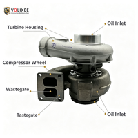 Turbocompresseur HX50 compatible avec moteur diesel universel refroidi par eau, ensemble complet de turbocompresseur, pièce de rechange pour excavateur