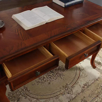 Bureau d'ordinateur vintage de style américain, bureau d'écriture, bureau de style antique en bois massif, table console, mobilier de bureau