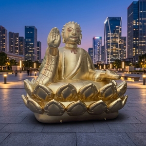 <span class=keywords><strong>Bouddha</strong></span> <span class=keywords><strong>gonflable</strong></span> réaliste doré avec décoration de fleur de lotus pour activité sur le thème personnalisé, festival culturel thaïlandais, autres événements - Product Image 2