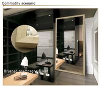 Miroir sur pied moderne et élégant en argent, sur mesure, pour salle de bain, hôtels, utilisation murale, 2025