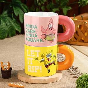 Taza de cerámica de Bob Esponja de 350 ml con diseño de dibujos animados para niños y adultos, regalo con serigrafía. - Product Image 1