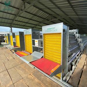 टिकाऊ जस्ती एक प्रकार 3/4 स्तर की बैटरी अंडे की परत चिकन केज प्रणाली बड़े पैमाने पर पोल्ट्री फार्म के लिए - Product Image 6