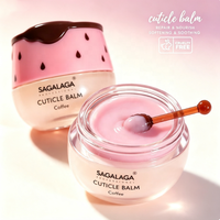 Baume à cuticules SAGALAGA 7g en pot de verre, logo personnalisé, emballage en gros, réparation des cuticules sèches, soin des ongles, OEM ODM Mini