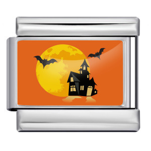 Breloques modulaires italiennes en acier inoxydable pour la fabrication de bracelets, série Halloween, forme rectangulaire, DIY - Product Image 2