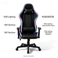 Chaise de jeu de course T-selling, chaise de jeu de luxe pour joueur avec fonction de massage et éclairage RGB
