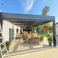 Pergola Bioclimatique Motorisée en Aluminium de Luxe Sweet Home, Moderne, Étanche, pour Jardin, Terrasse et Espaces de Loisirs Extérieurs