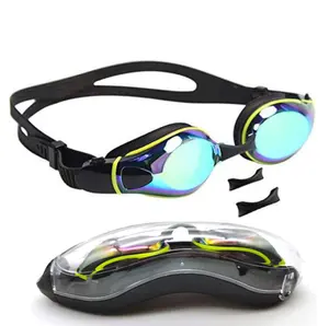 Wettkampf-Schwimm brille Erwachsenen-Schwimm brille große Linse Anti-Fog kein undichter UV-Schutz Silikon-Schwimm brille