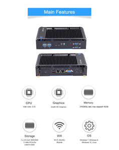 <span class=keywords><strong>Mini</strong></span> PC sans ventilateur bon marché Barebone 2 LAN Triple écrans <span class=keywords><strong>Serveur</strong></span> Linux I3-5005U/I3-6006U - Product Image 5