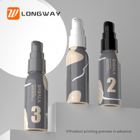 Bouteille à bec d'oiseau à épaulement plat personnalisée de 30ml Bouteille de lotion en plastique PET Bouteille d'essence Emballage cosmétique